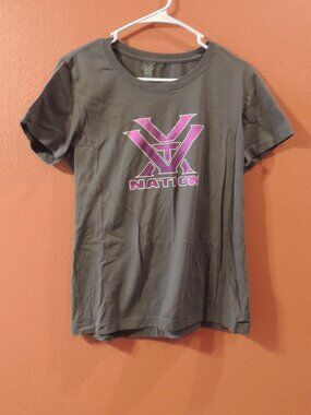 Vortex Shirt Woman Large Gray Purple Outdoor Camp Hike Walk Bonfire Shirt